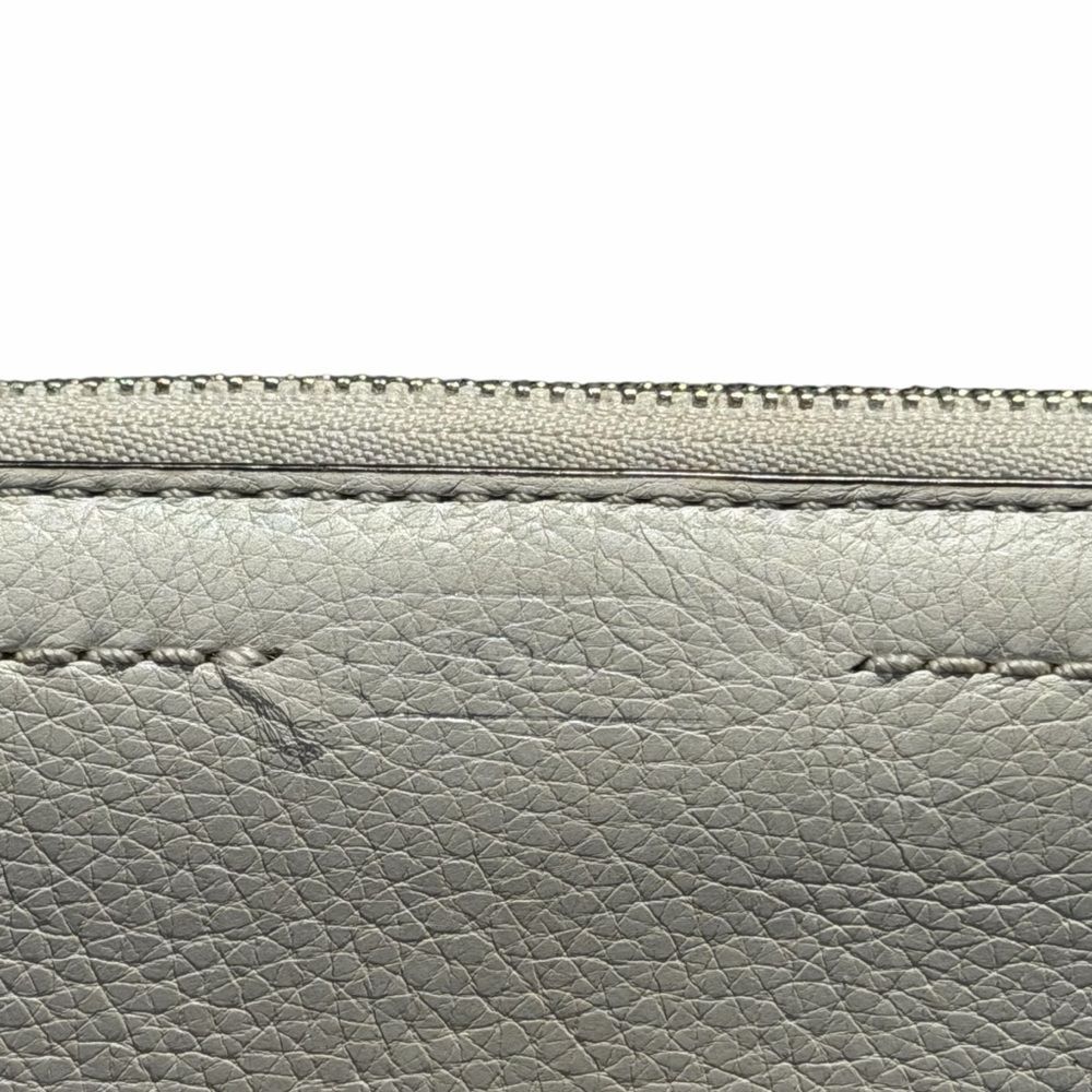 Coach Cream Leather Zip Wallet Pearlescent Compact Minimalist Neutral Designer - Picture 3 of 10